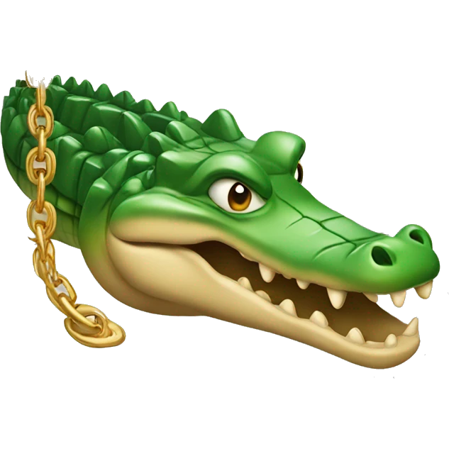 A crocodile with a gold chain emoji