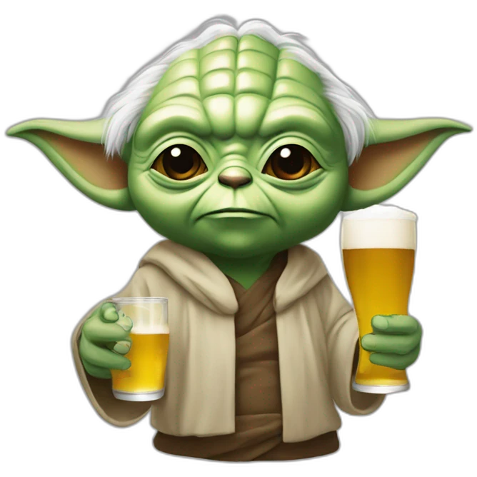 Yoda qui boit de la bière emoji
