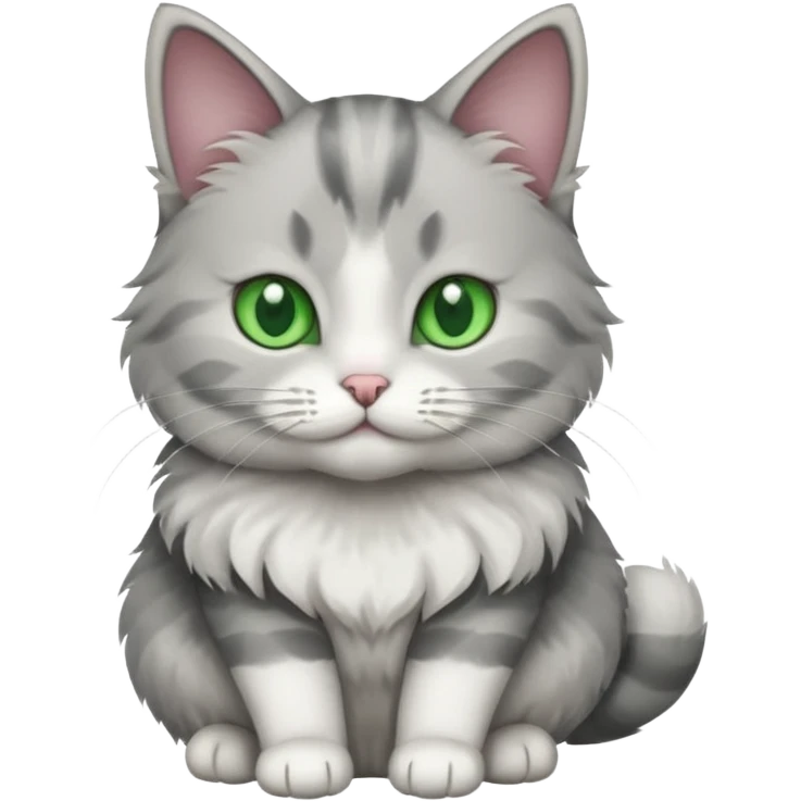 a grey and white cat emoji