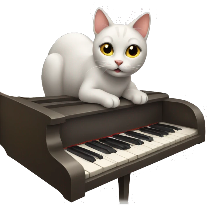 cat playing piano emoji
