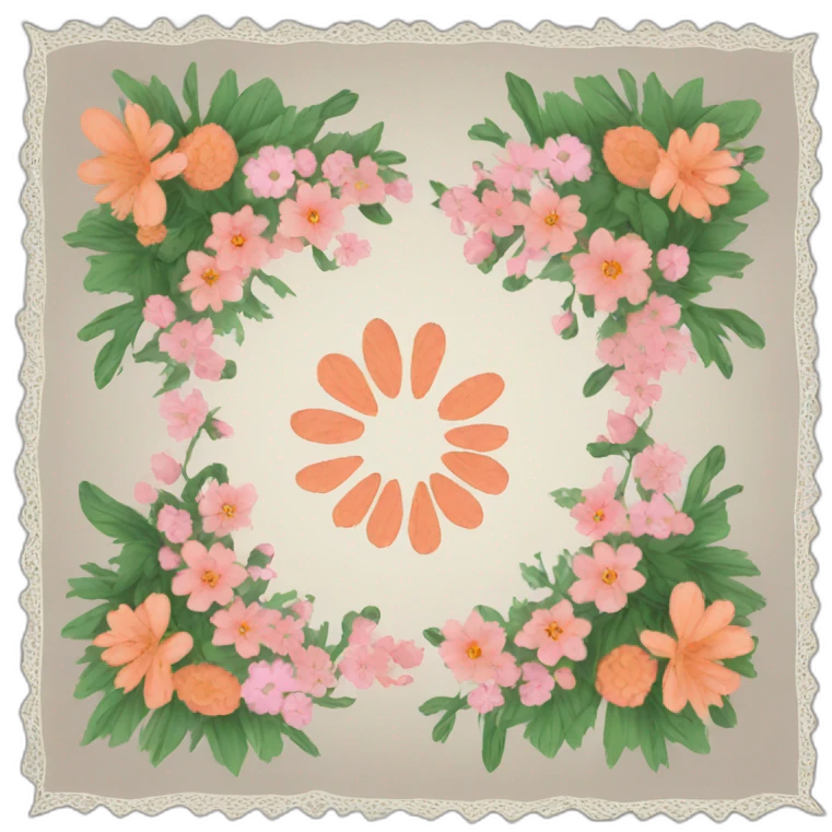 shawl with flowers emoji