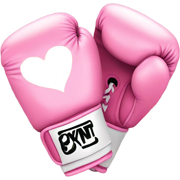 Pink boxing gloves with heart and flowers and glitter  emoji