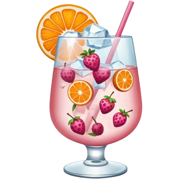 Emoji de una cóctel de frutas rosadas emoji