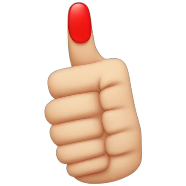 thumbs up with red nails emoji
