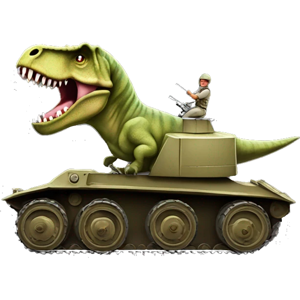 Tyrannosaurus rex driving a tank  emoji