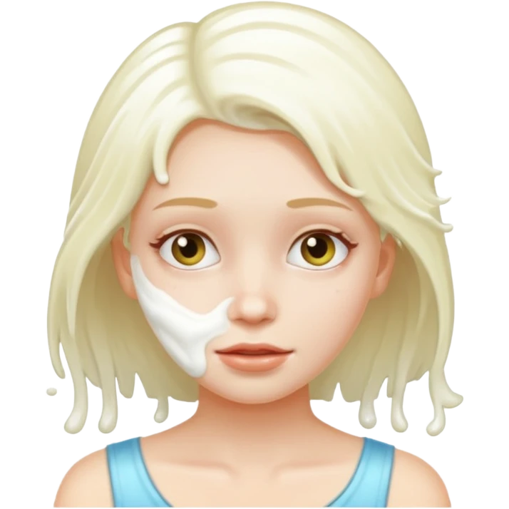 Girl with white shampoo on her face  emoji