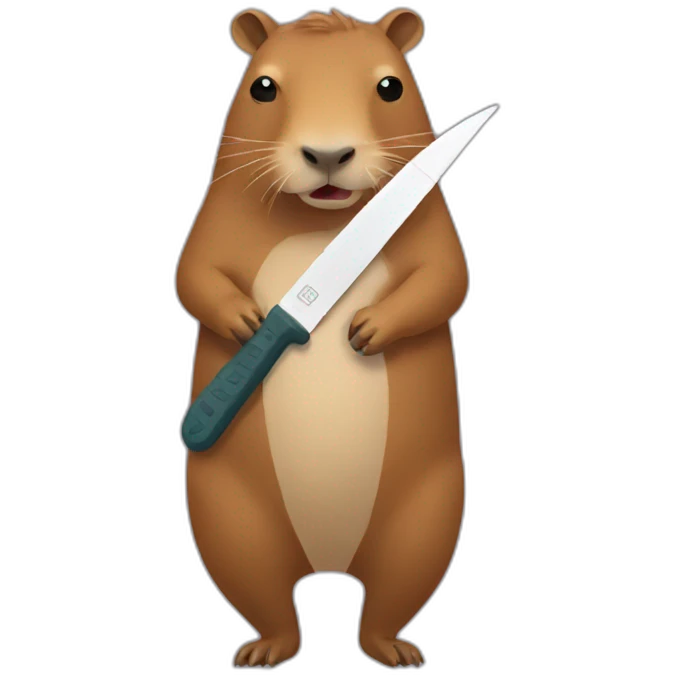 capybara holding a toy knife emoji