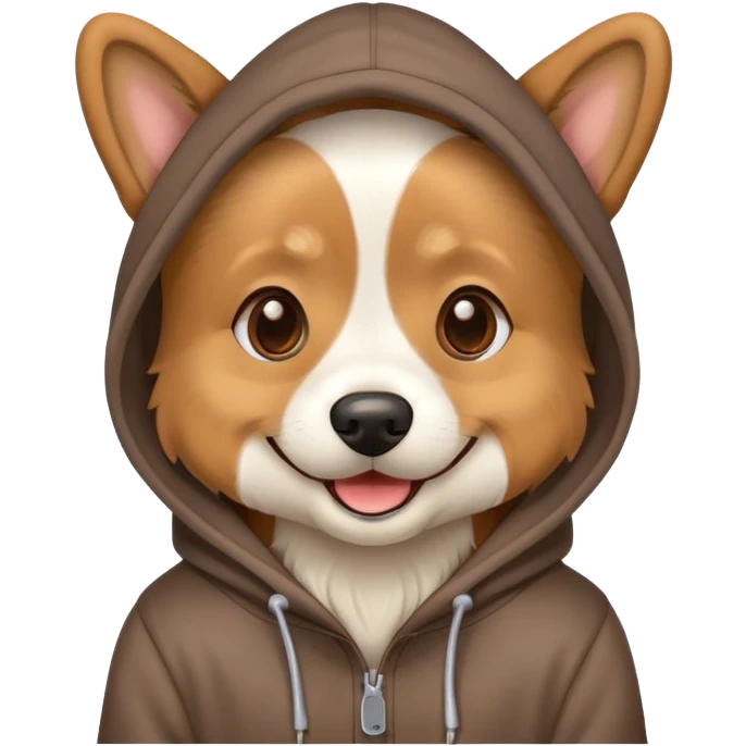 Dog wearing a hoodie emoji