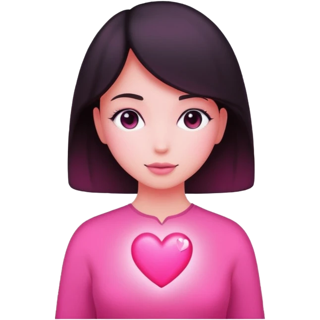 female silhouette with a small heart inside emoji