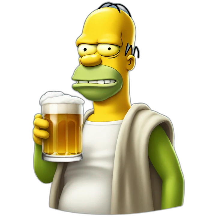 Homer Simpson-and-Yoda-drink-beer emoji