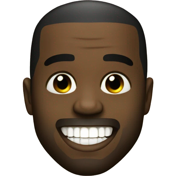 kanye west with gold teeth, smiling emoji