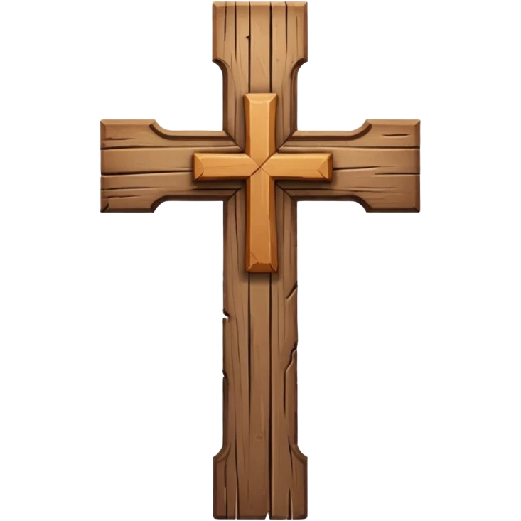 wooden christian cross no base emoji