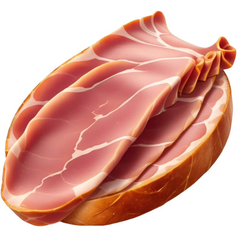Cinematic Realistic Jam√≥n Serrano Dish Emoji, depicted as delicate, air-cured ham sliced thinly rendered with detailed textures and natural, inviting lighting. emoji