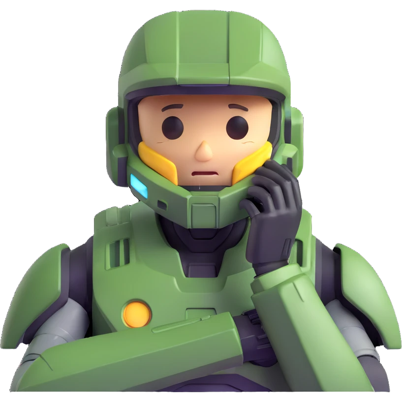 Master Chief from Halo, crying emoji