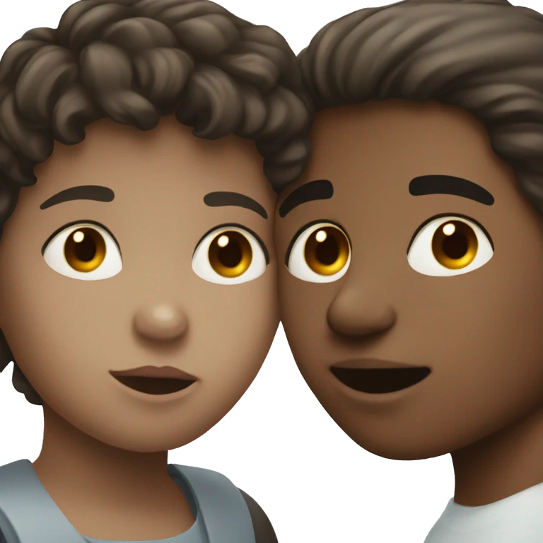 Blind girl and brunette boy kissing  emoji