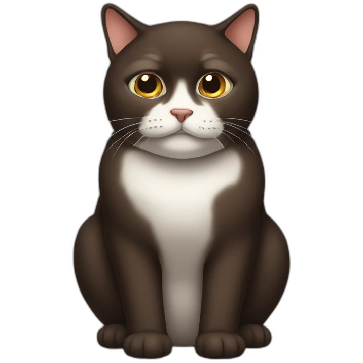 Dark-Brown-Fat-cat emoji