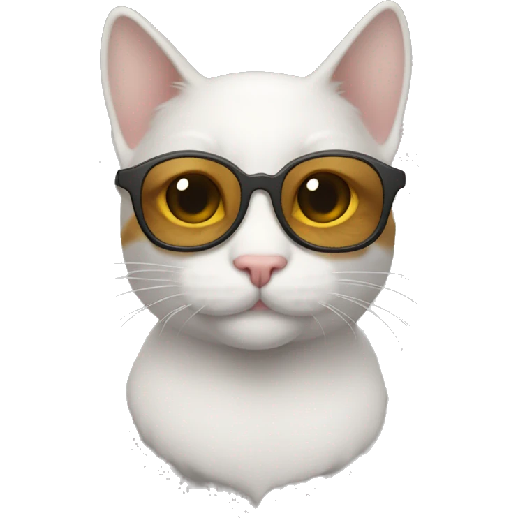 Gato con fleco y lentes emoji