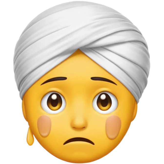 Crying emoji with sikh turban emoji