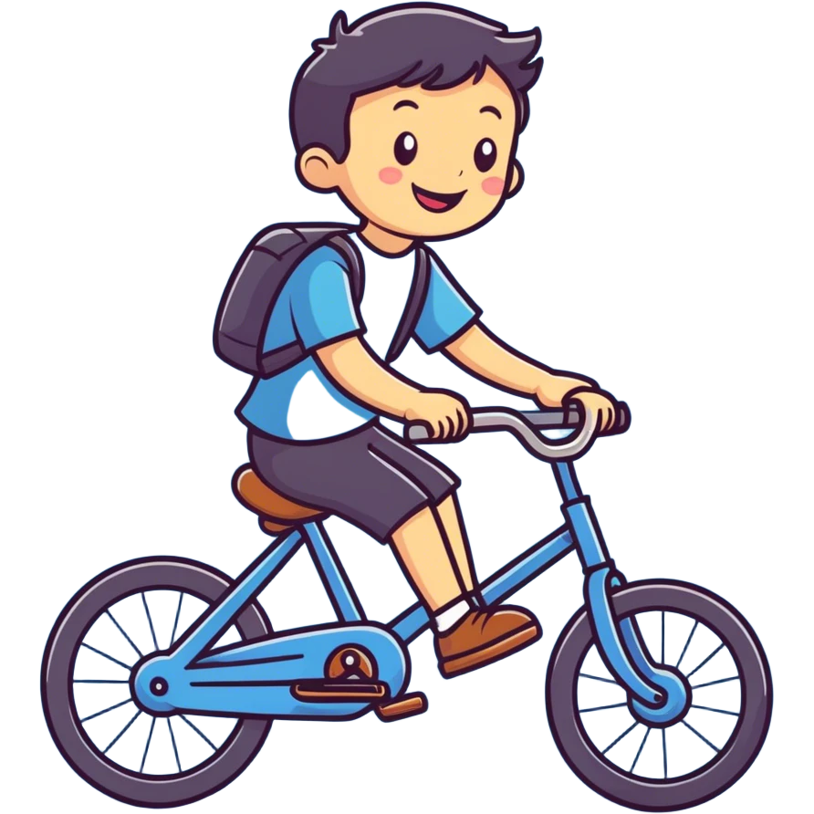 Boy on a blue bike  emoji