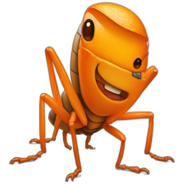 Happy orange cricket emoji