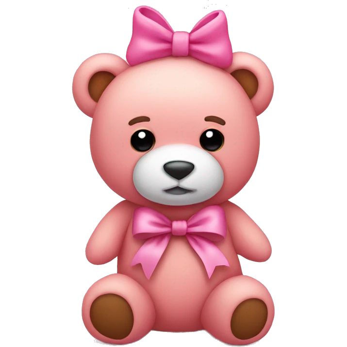 Pink teddy bear with a pink bow emoji
