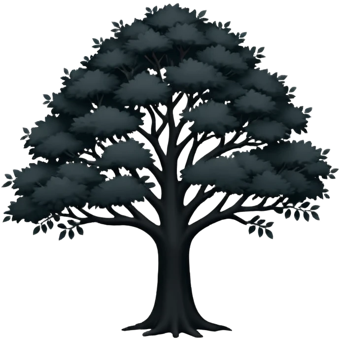 Boison tree in black emoji
