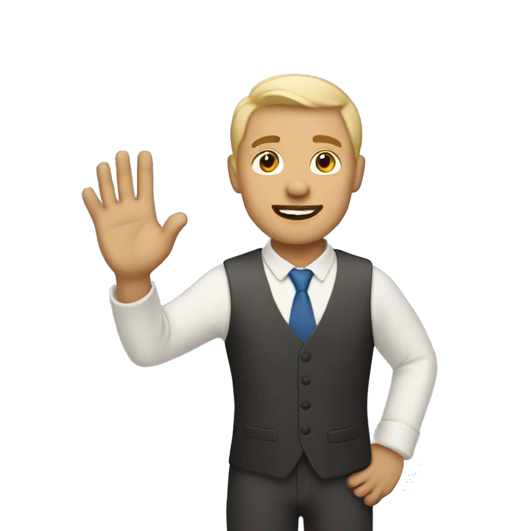 Man Raising Hand: Medium-Light Skin Tone emoji