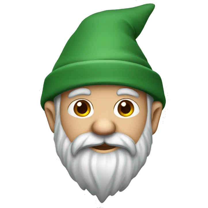Gnome with red hat, white beard, darker gray shirt, and green pants emoji