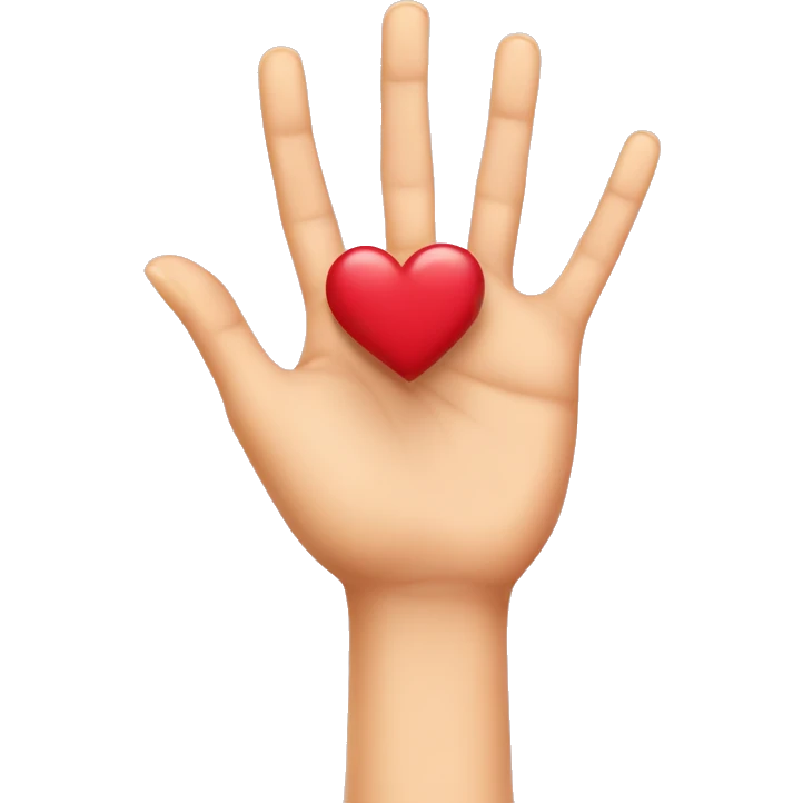 Heart hand emoji with nails emoji