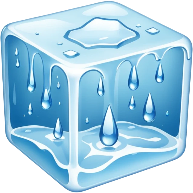 ice, melting, water droplets emoji