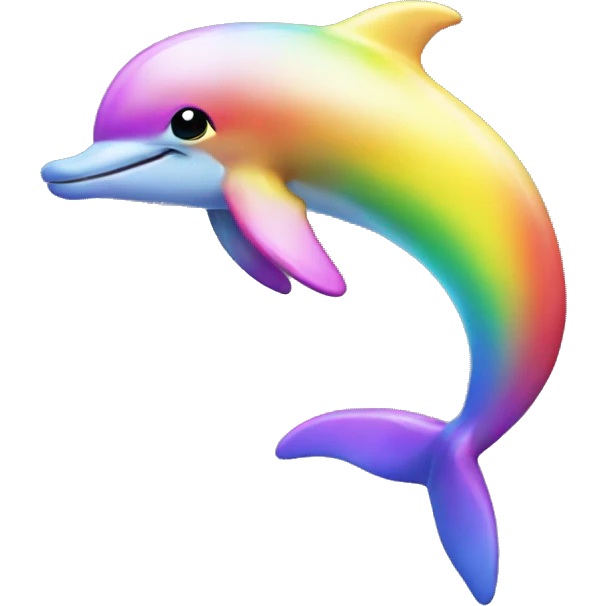 Beautiful rainbow dolphin emoji
