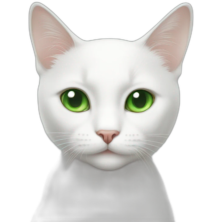white cat green eyes emoji