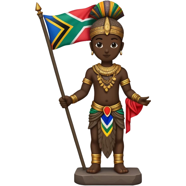 African statue holding a flag emoji