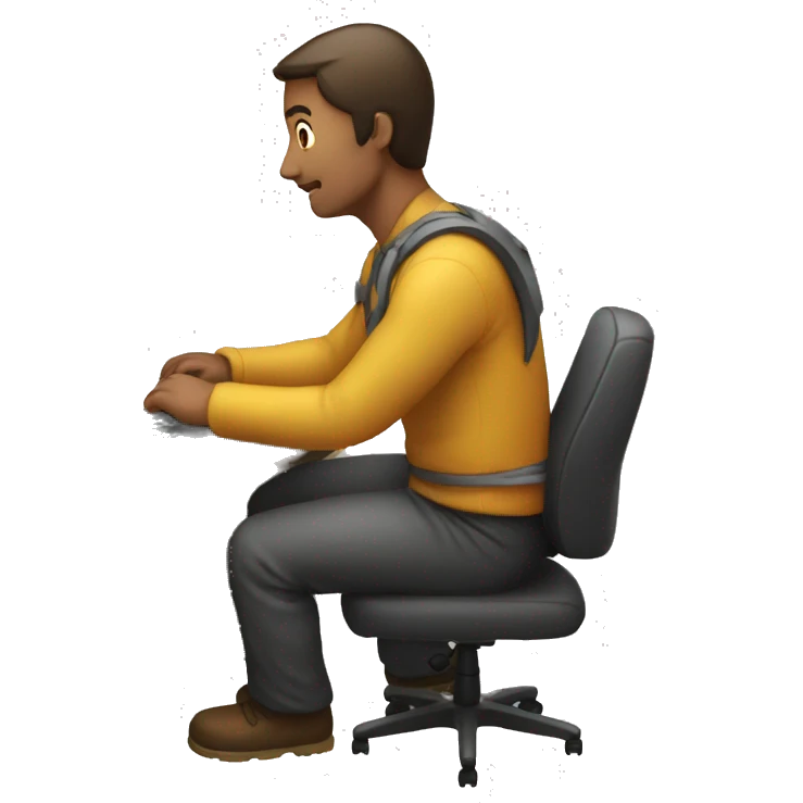 Man working in his computer with some code on it  emoji