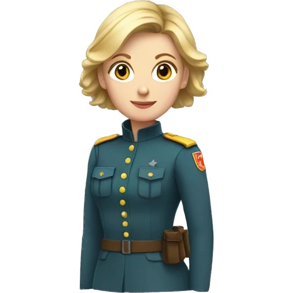 White woman, young, with her hair gathered with a low bun, dressed as a civil guard emoji