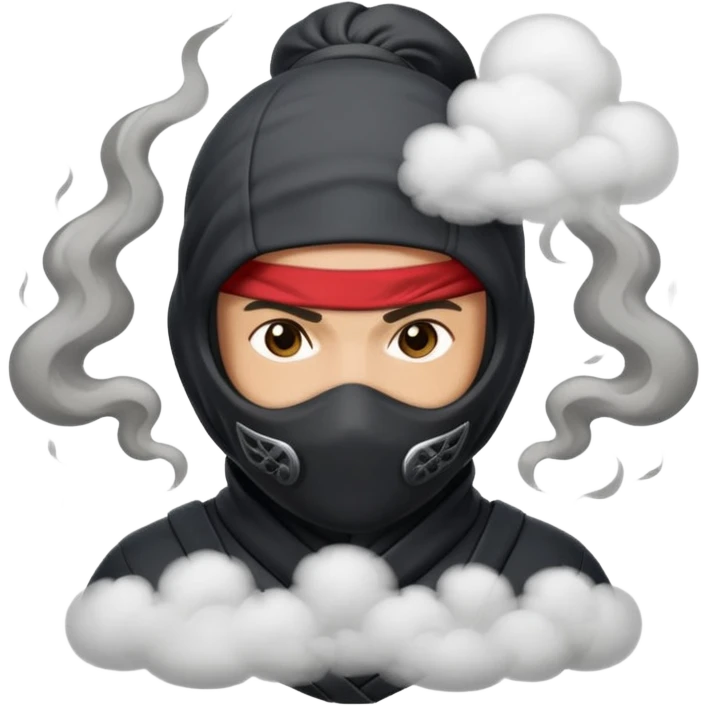 Un ninja entre el humo emoji