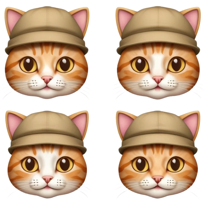 can you create a cat with funny hats emoji