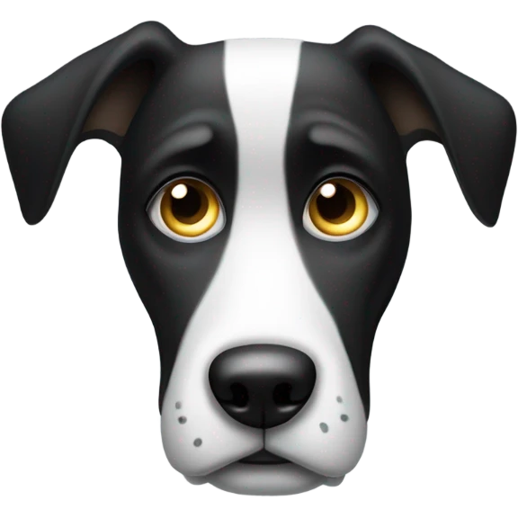 Sad black and white dog emoji