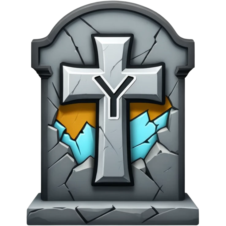 The letter 'Y' on a grave, no background emoji