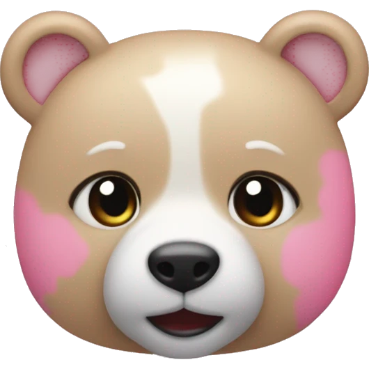 Osito blanco, lindo con un listón rosa en el cuello emoji