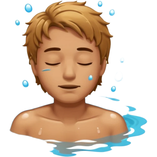 single men floating with close eyes in pool  emoji