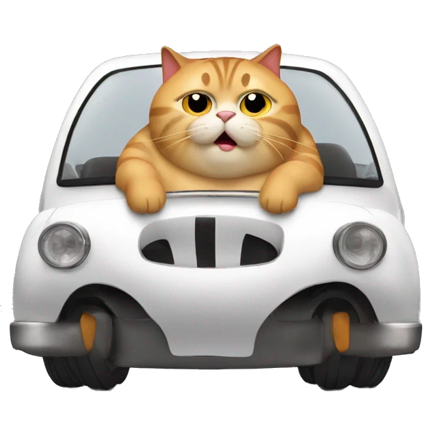 fat cat in fast car emoji