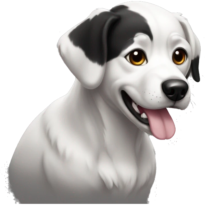 Chien noir et blanc  emoji