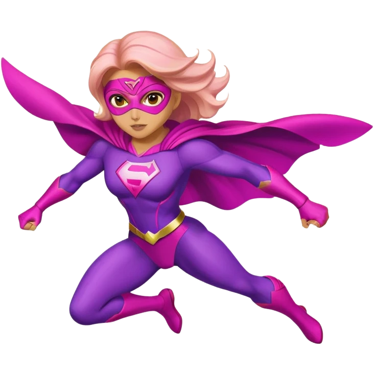 pink violet woman superhero flying emoji