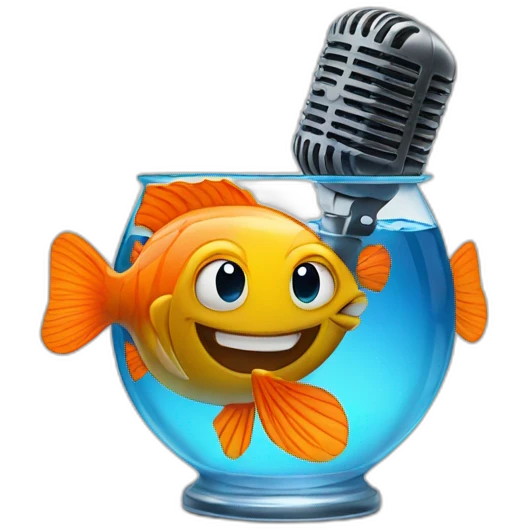 fishbowl with a microphone inside emoji