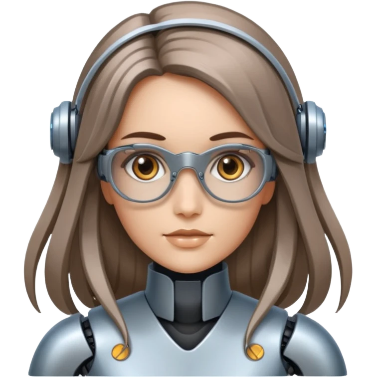 young robot woman librarian long hair emoji