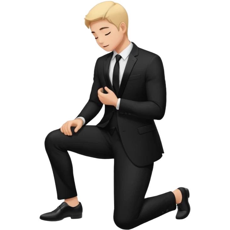 Kneeling person silhouette (proposal pose) emoji