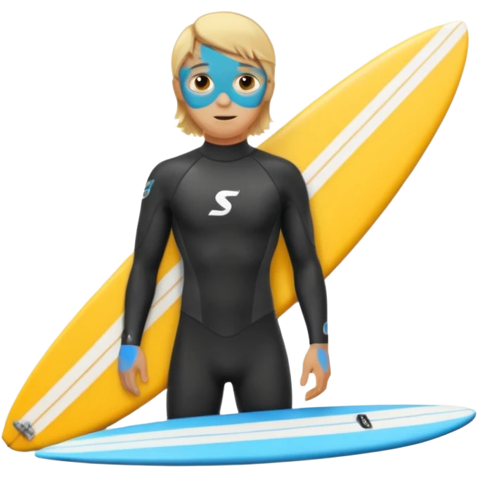 blonde haired white surfer with surfboard  emoji