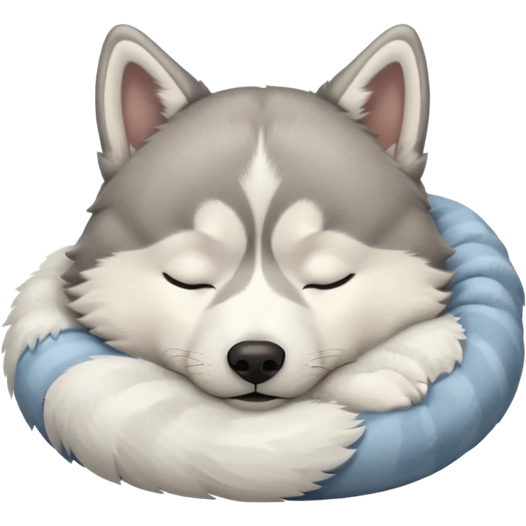 husky sleeping with eyes closed and nothing else is present emoji