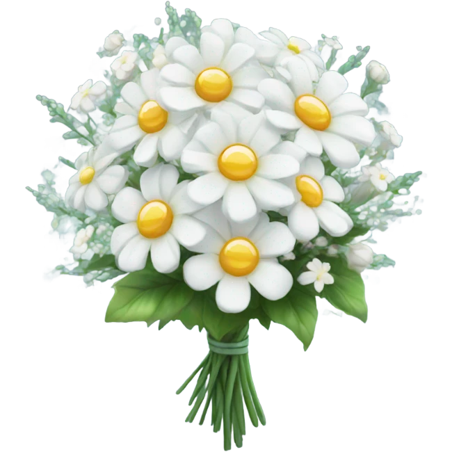 magical sparkling white flower bouquet  emoji